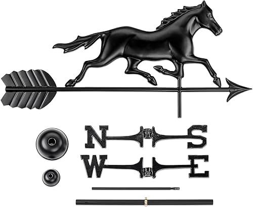 Miniatura 5 de Modern Farmhouse-Inspired Trotting Horse Veleta de tamaño estándarmatrimonial - Acabado negro por Good Directions