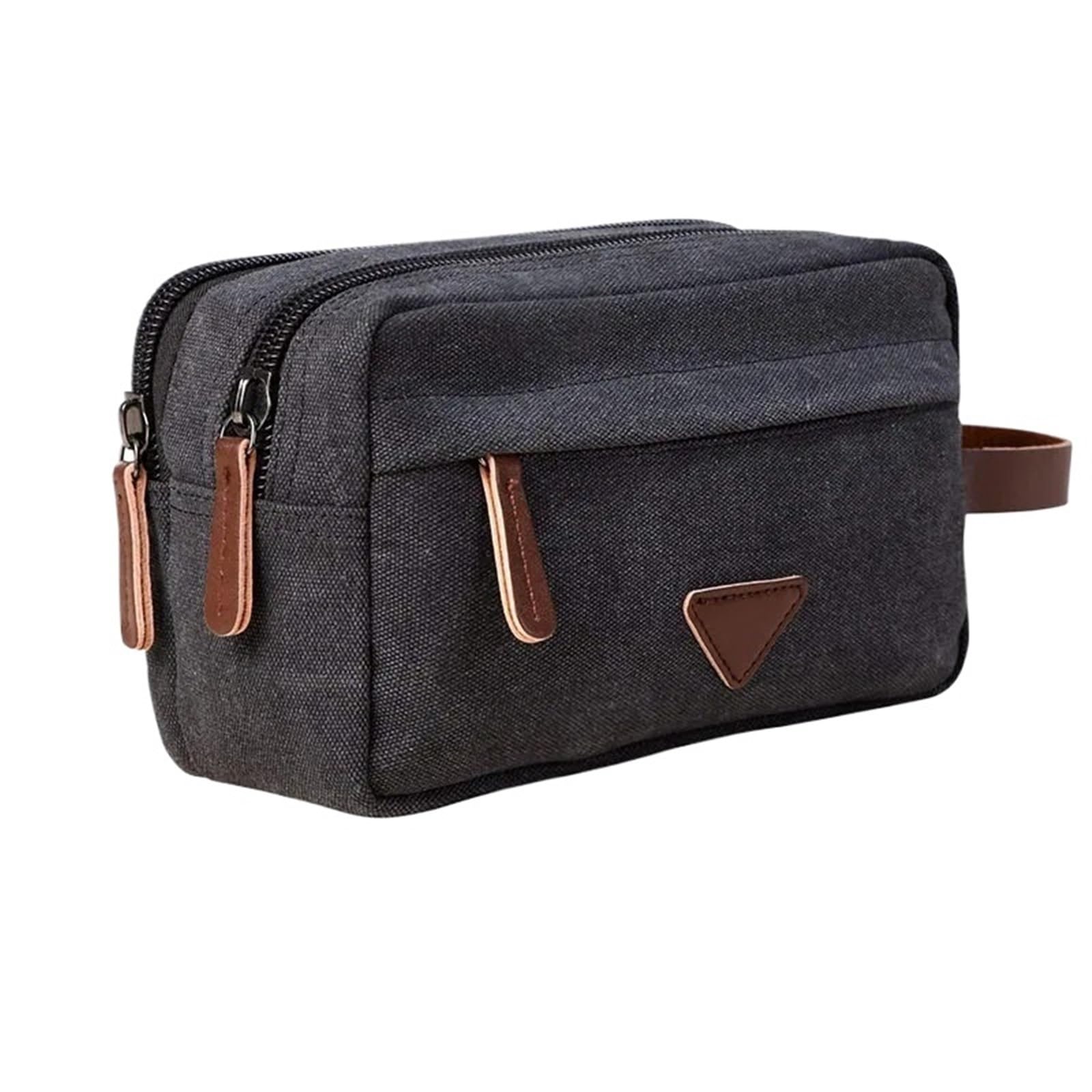 Beauty Case da Appendere Impermeabile Borsa da Uomo con Pochette, Kit da toeletta, Organizer for Cosmetici, Borsa da Viaggio in Tela, Beauty Case da Donna(Grey)