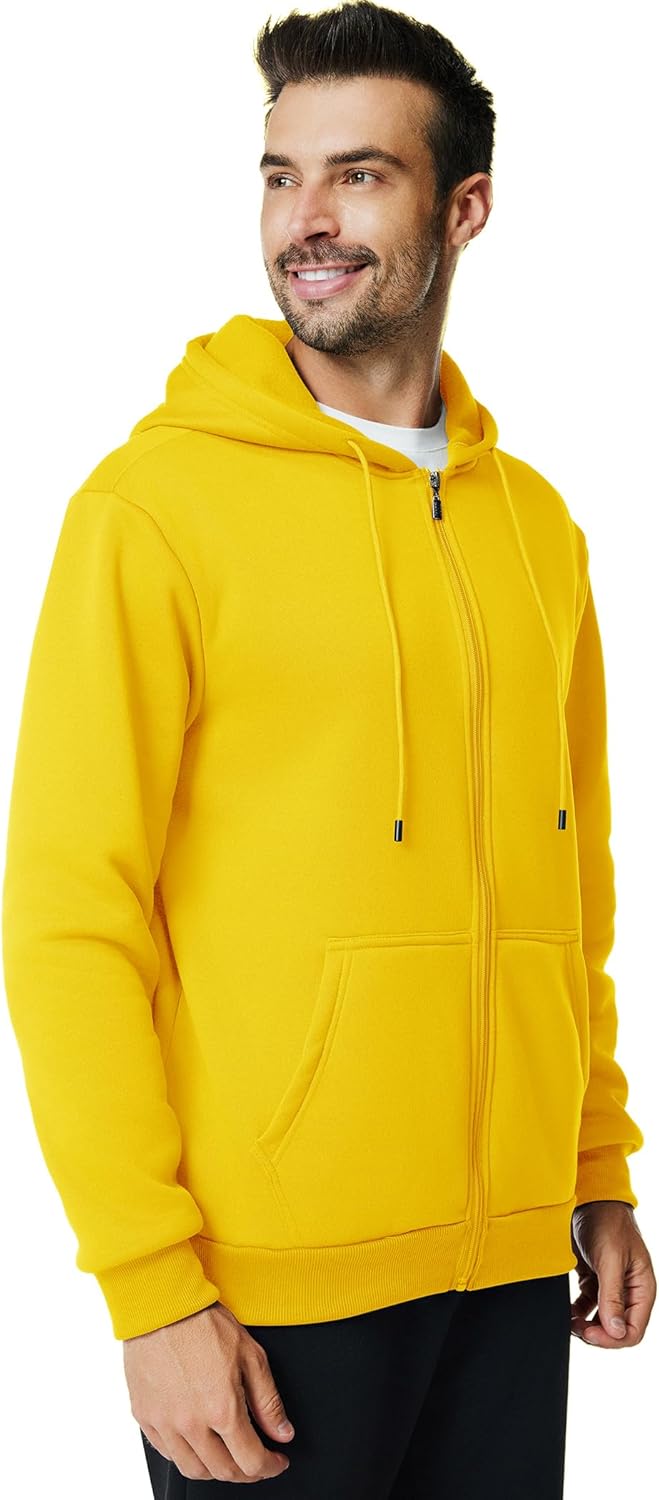 Mens Zip Up Hoodie Long Sleeve Fleece Casual Hooded Sweatshirts Athletic Full Zip Jacket with Pockets - Image 3