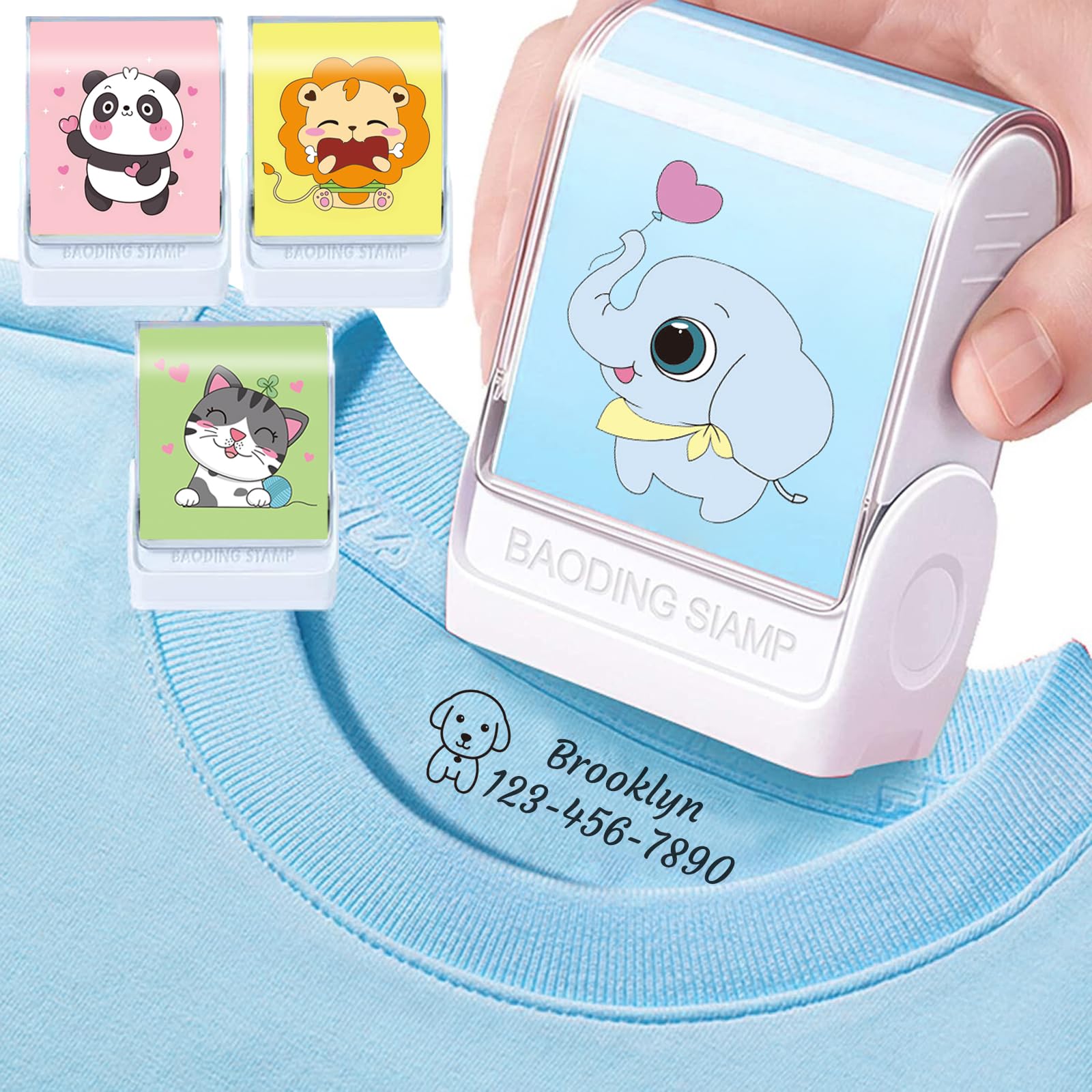 MiyaCstm Name Stamp for Clothing, Stamp Name Forever,Unfading School Uniform Stamp, Clothing Stamp,Personalized Stamps, 6 Sticker Patterns