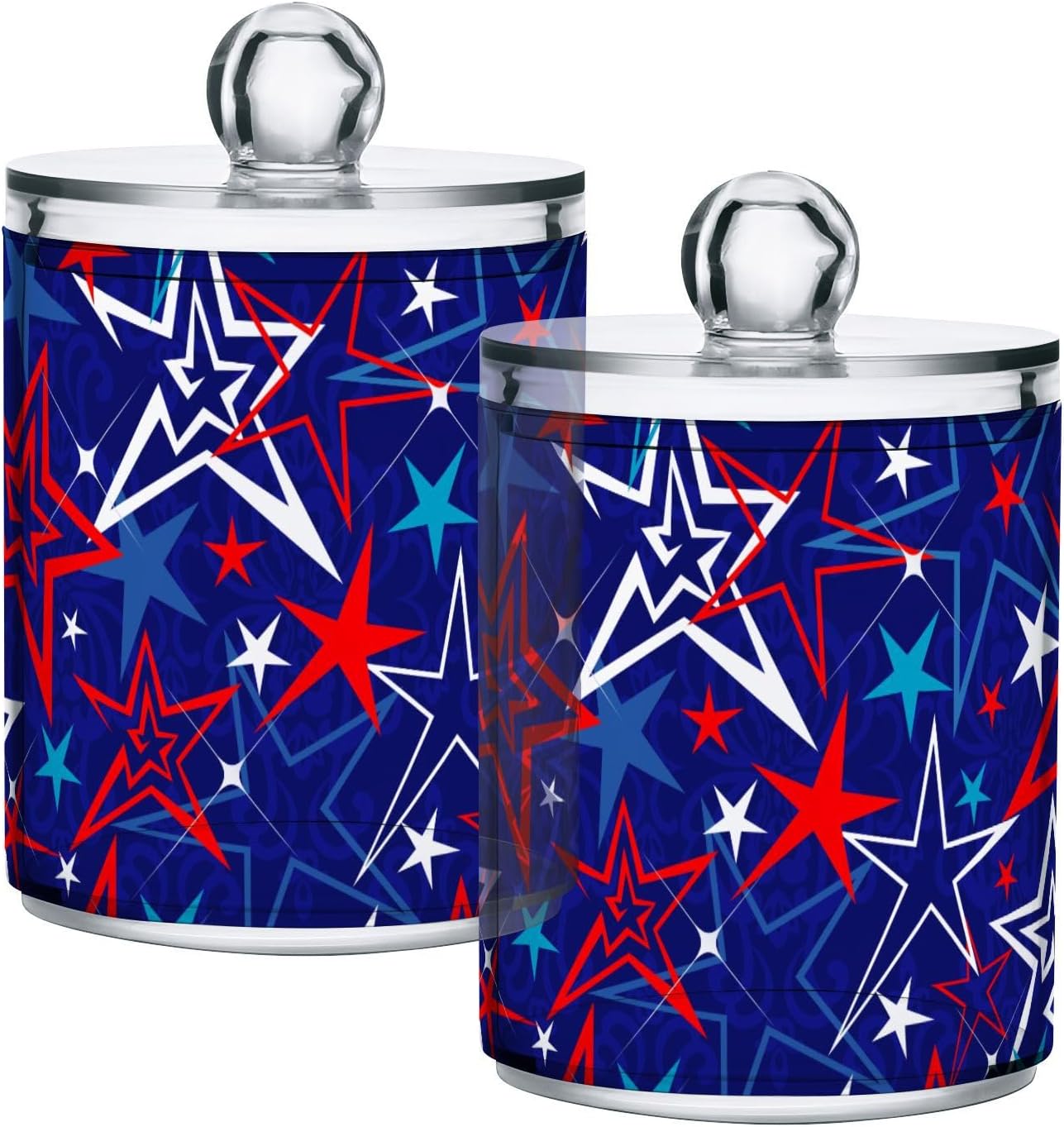 Stars 2 Pack Qtip Holder Organizer Dispenser Plastic