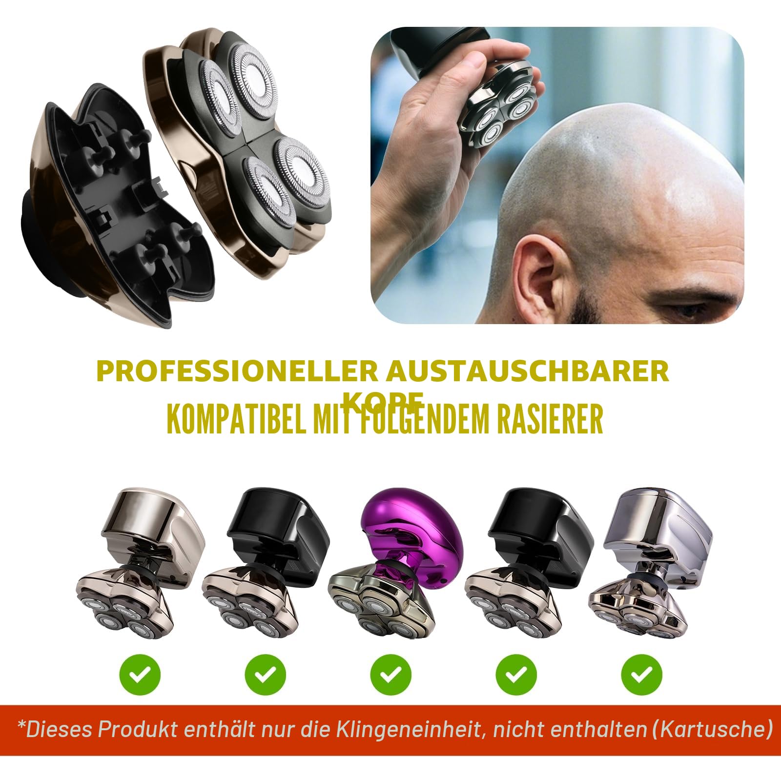 Pro 4 Ersatzklingen – kompatibel mit Haarschneidern Pitbulls Gold PRO, Silver PRO, Platinum PRO und Butterfly Kiss PRO (2 Stück)