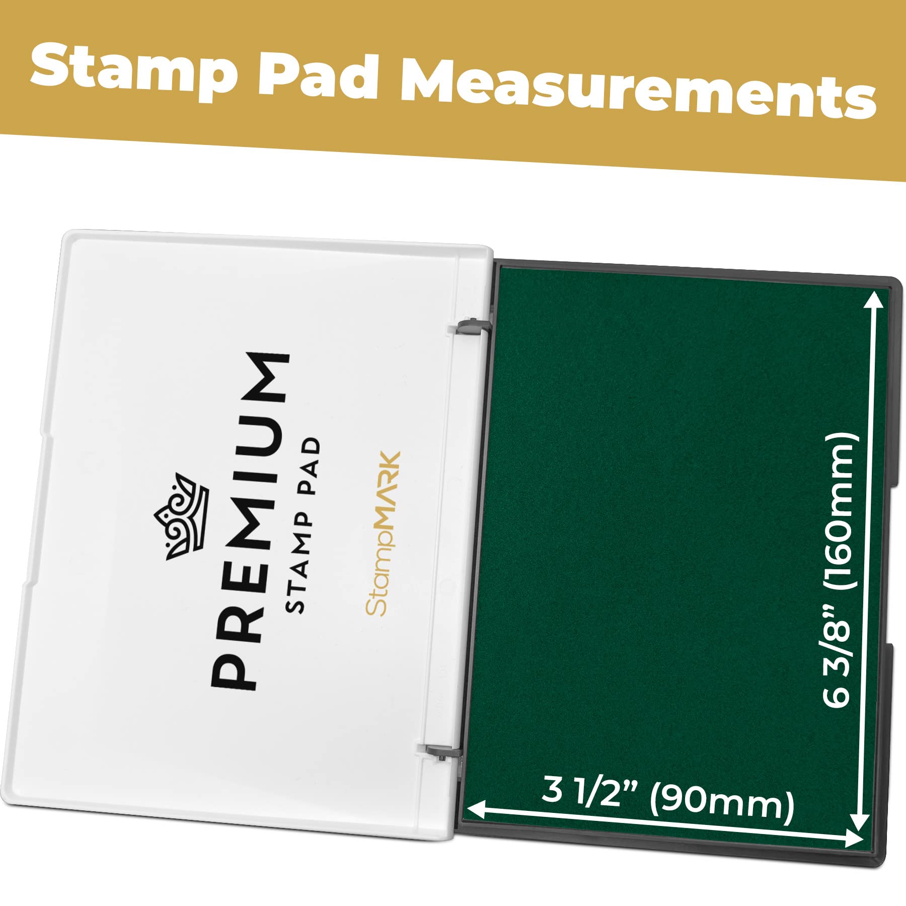 StampMark Tampone per timbri di grandi dimensioni, colore verde - Scegli tra 15 colori inchiostro