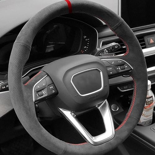 OZEQO Funda personalizada para volante de automóvil accesorios originales de gamuza para Audi Q5 Q7 Q3 Q8 A6 A7 A8