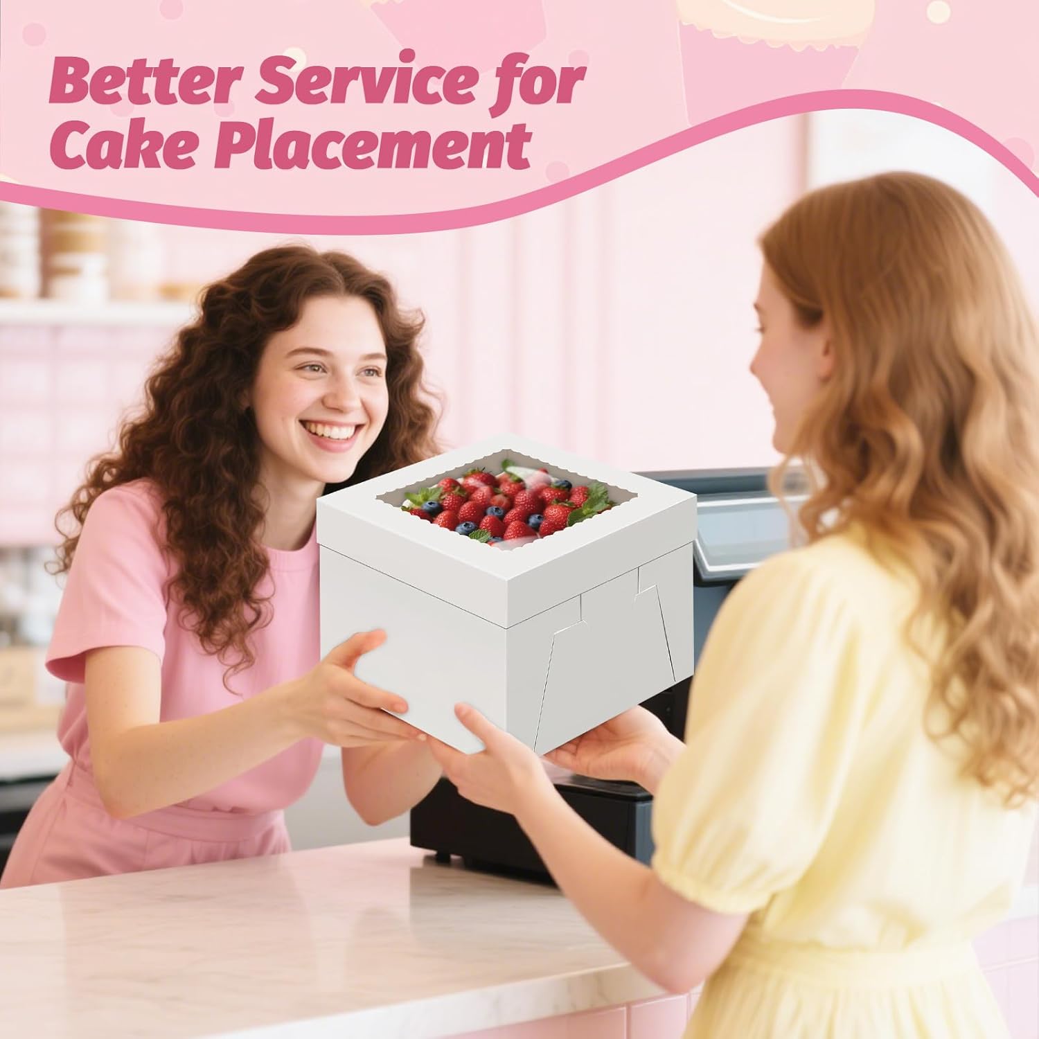 15pcs Cake Boxes,10x10x8 Inch Tall Cake Box with Window,White Bakery Boxes,Large Cookie Boxes,Bakery Boxes with Stickers ,Treat Boxes for Cake,Macaroon,Donuts, Pies, Cookies, Wedding, Birthday, Party - Image 7