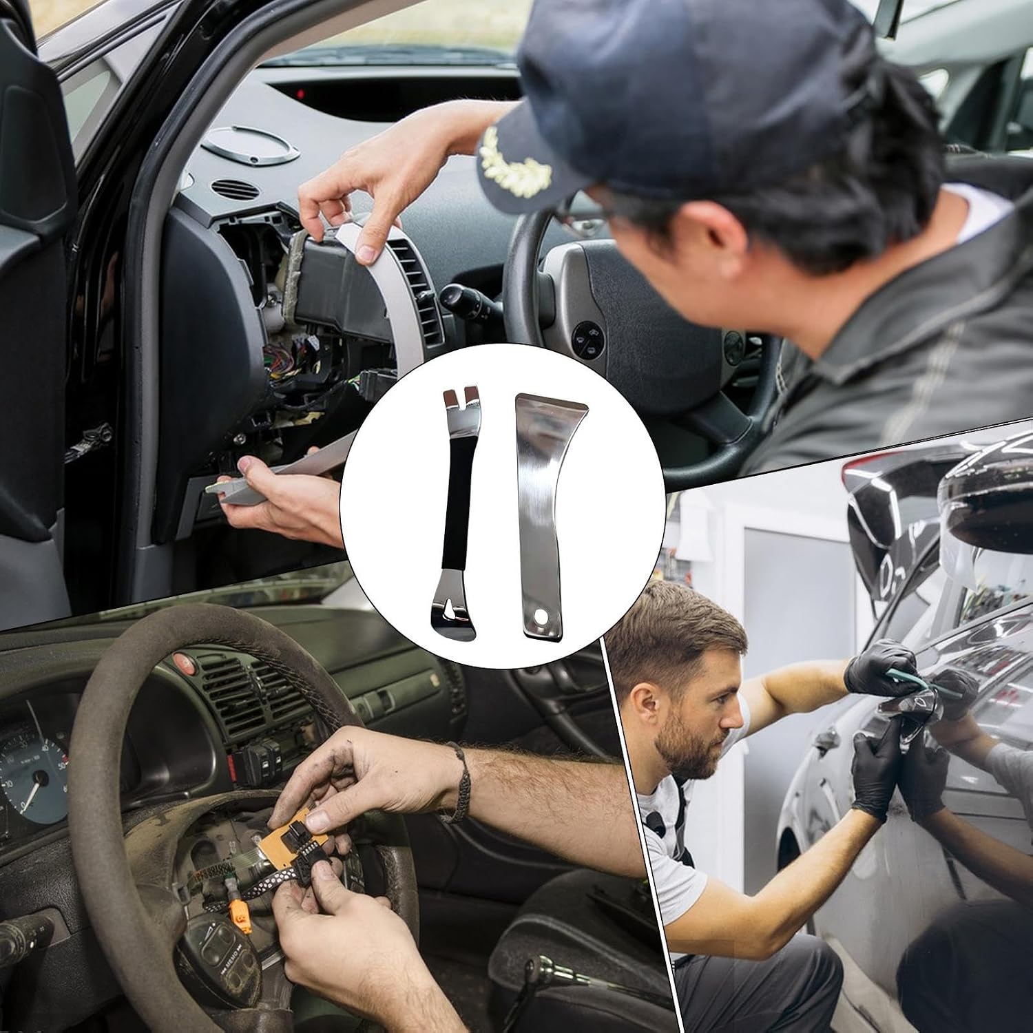 Panel Removal Tool, Vehicle Trim Modification Pry Tool, Stainless Steel Audio Pry, for Automotive Interior Bumper Dashboard Window Upholstery Center Console