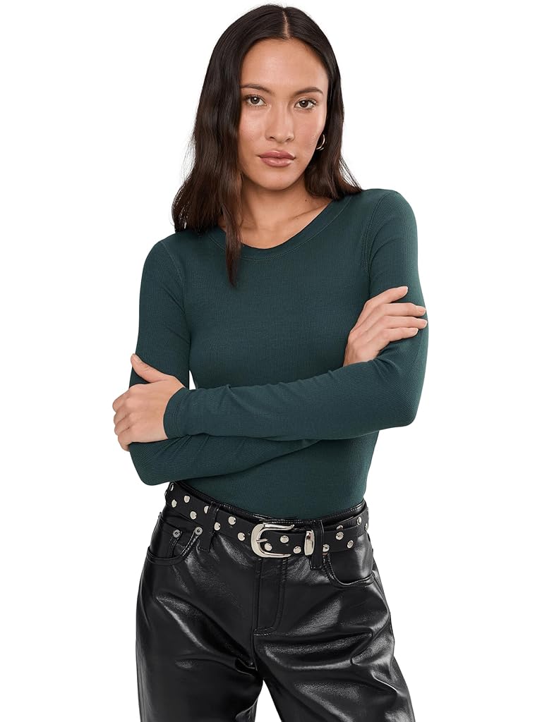 Blue AllSaints Rina Long Sleeve Crew Neck