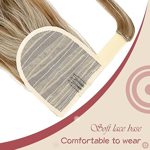 Miniatura 4 de Felendy Extensión de cola de caballo larga de 18 pulgadas y 22 pulgadas con cordón, extensiones de cabello ondulado envolvente, cola de caballo,