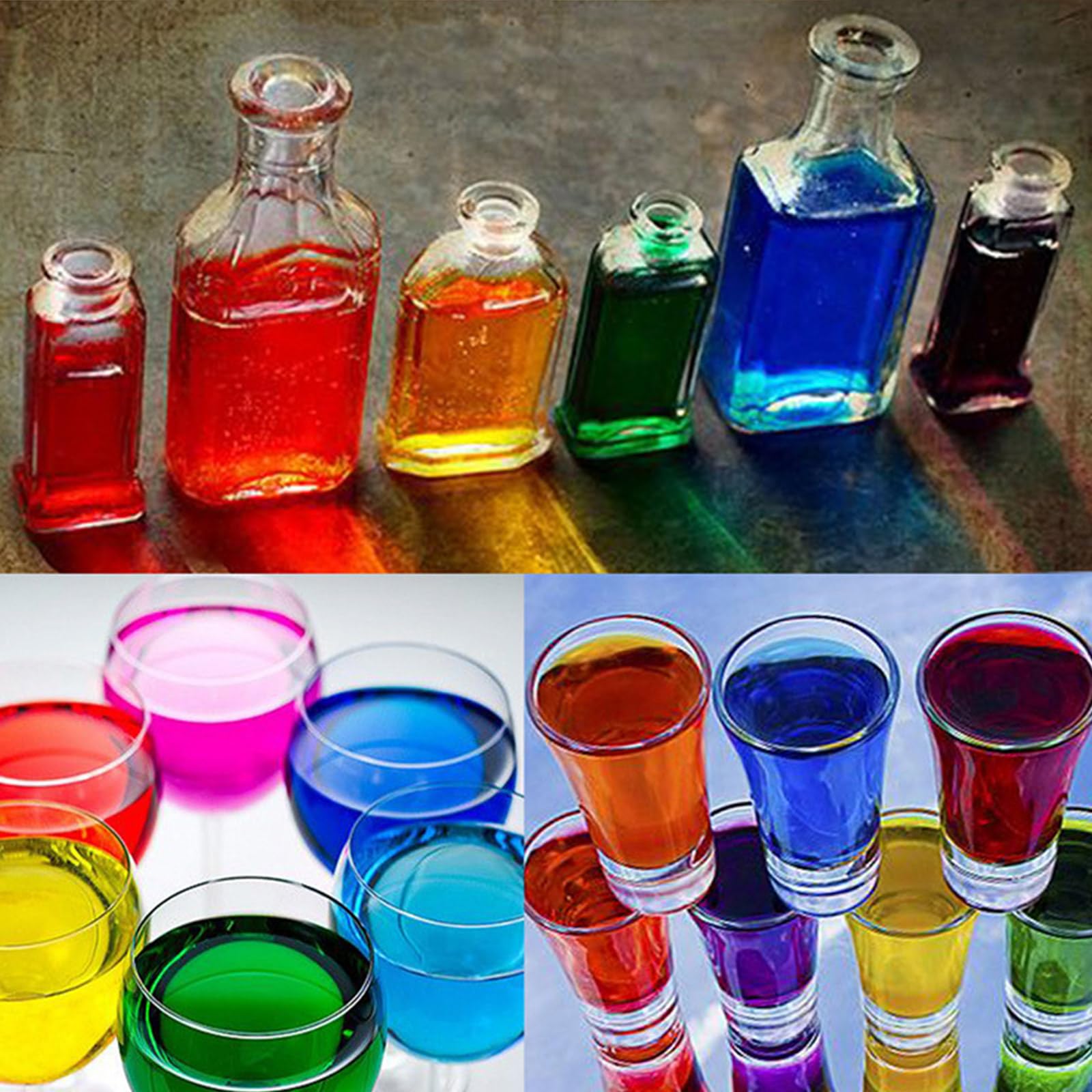 Juego de 30 botellas de tinta, resina epoxi, suministros para hacer joyas, colores intensos, pigmentos, adecuados para manualidades y suministros de manualidades