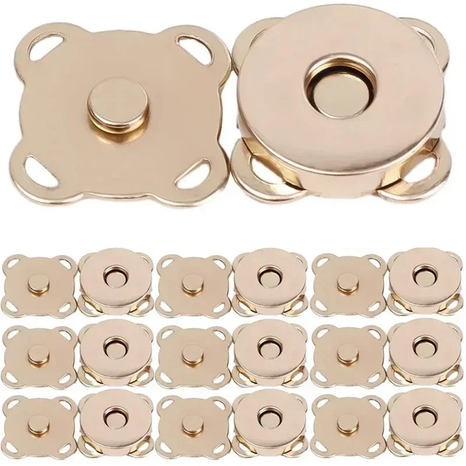 Magnetic Press Studs 1-50set Magnetic Snap Fasteners Clasps Buttons Handbag Purse Wallet Craft Bag Parts Mini Adsorption(Rose Gold - 14mm,10Set)
