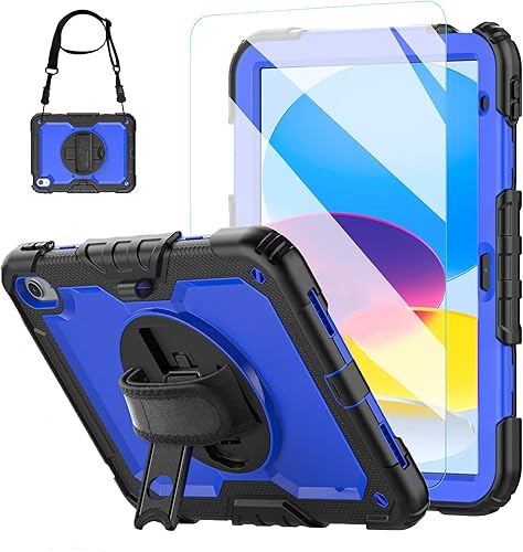 Miniatura 1 de Blosomeet Funda para iPad de 10 generación 2022 de 10.9 pulgadas con protector de pantalla de vidrio templado y soporte para lápices, funda