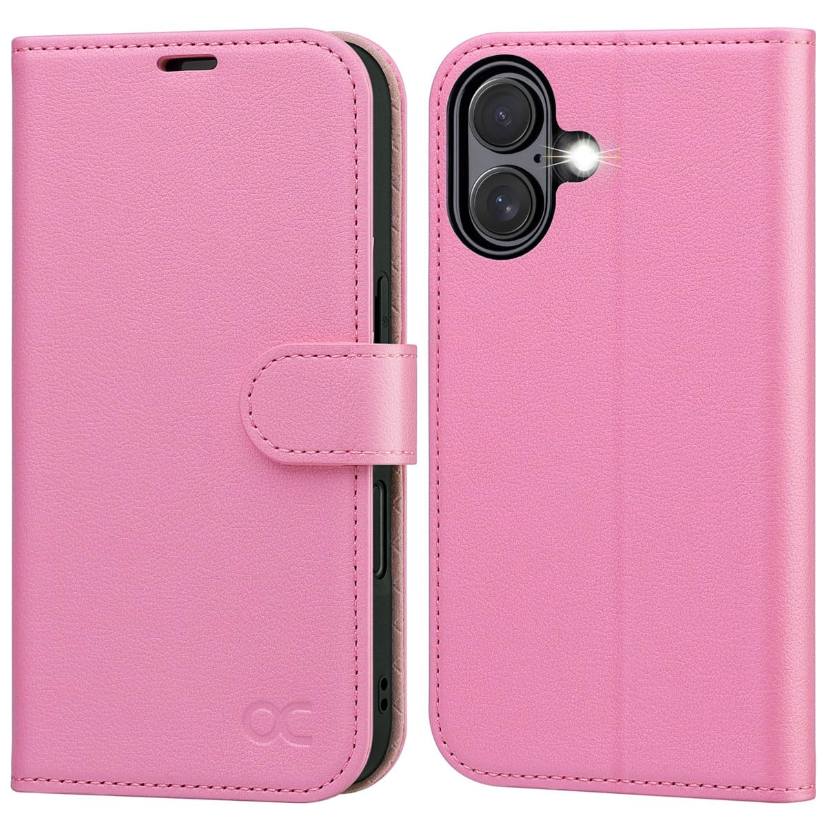 OCASE Custodia per iPhone 16 Plus, Cover iPhone 16 Plus Interno TPU Antiurto Portafoglio, RFID Blocking, Carta Fessura, Supporto Stand, Custodie in Pelle per iPhone 16 Plus (6,7 Pollici) - Denim Verde