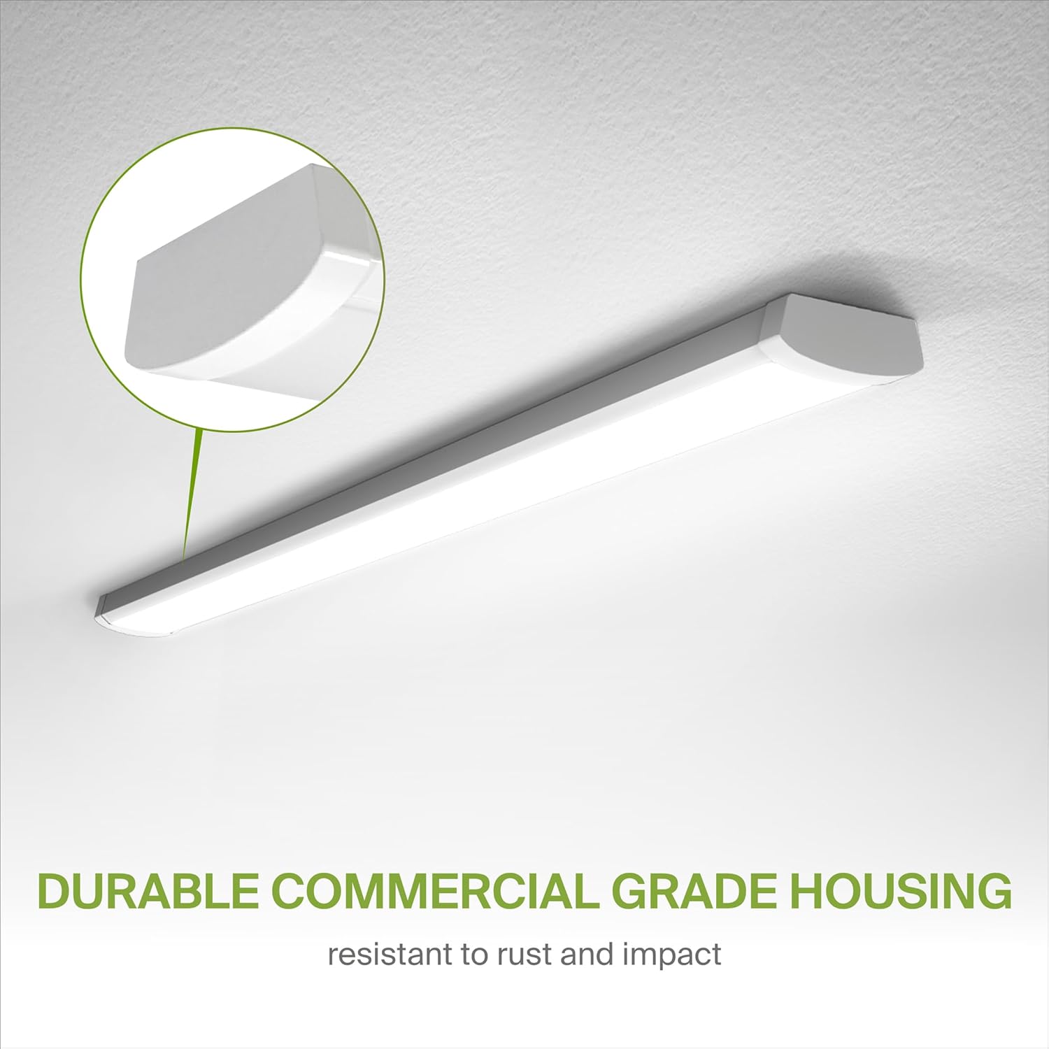 ASD 4ft LED Wraparound Light Fixture - 32-48W 5583LM LED Shop Lights for Garage & Office - 3500K-5000K Adjustable Dimmable Wrap Flush Mount Ceiling Light Kitchen & Workshop - UL DLC