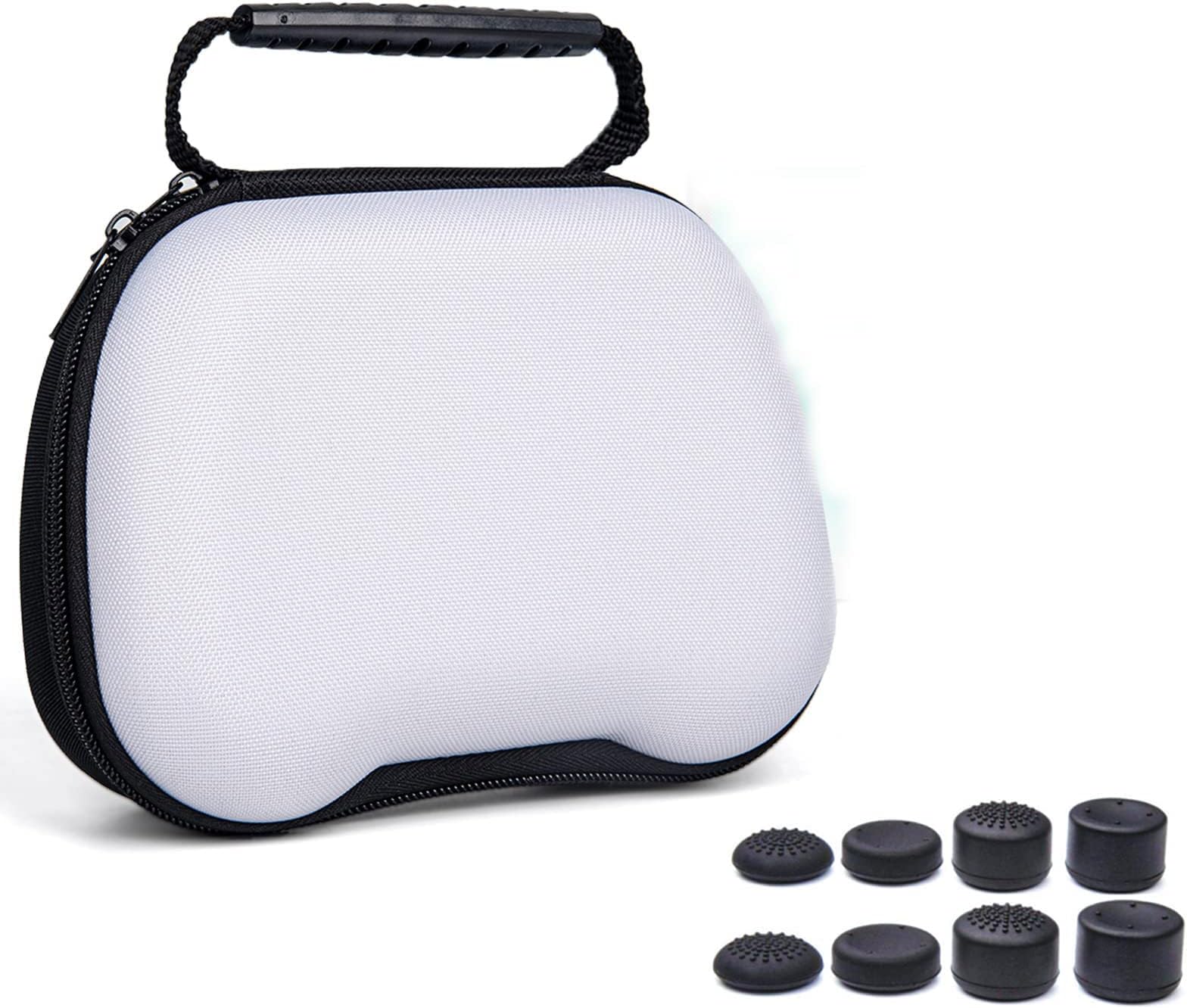 MAKINGTEC Fit for PS5 DualSense Controller Carry Case for PS5 Controller Storage Bag Travel Carrying Case Holder Shockproof Protective Hard Case for 5 DualSense Controller (White+Black) (White)