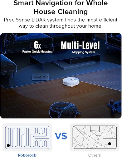 Miniatura 6 de roborock Q7 L5 Robot Aspiradora y Trapeador Combo, Succión de 8,000 Pa, actualizado desde Q5 Pro, sistema dual antienredos, navegación LiDAR, zonas