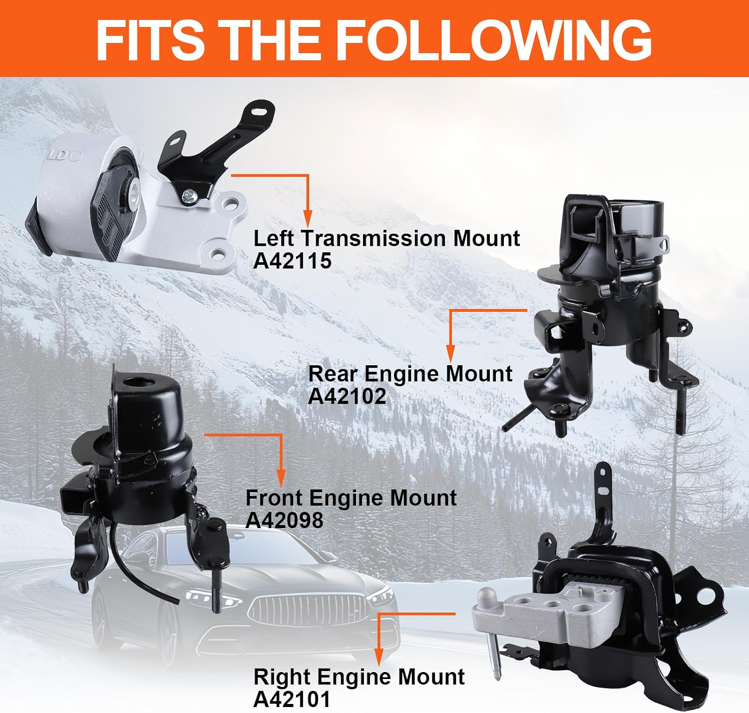 Engine Motor Mount Set & Trans Mount ,Replaces A42098 A42102 A42101 A42115