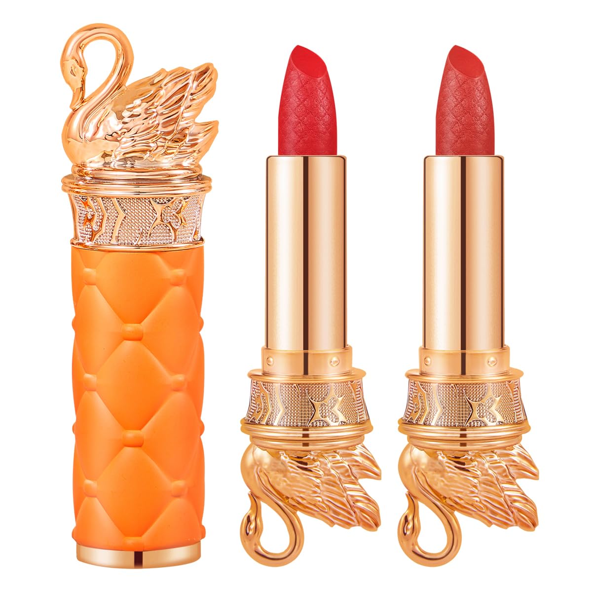 2 Packs Silky Velvet Matte Lipstick, Lip Color Set for Women, Long Lasting Colorstay Lipstick,Exquisite Swan Shaped, Creative Gift for Ladies 2 Packs Silky Velvet Matte Lipstick, Lip Color Set for Women, Long Lasting Colorstay Lipstick,Exquisite Swan Shaped, Creative Gift for Ladies