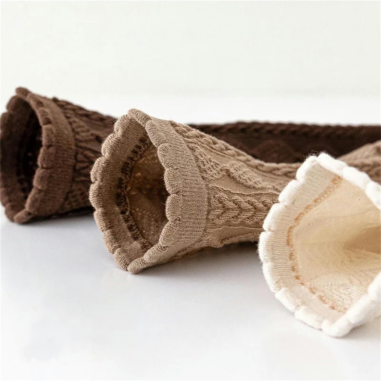 Calcetines Hombre Calcetines De Tubo Medio De Verano para Mujeres Tubo De Cinco Medias De Dedo Calcetines De Algodón Que Absorben Sudor-Marrón-Talla Única