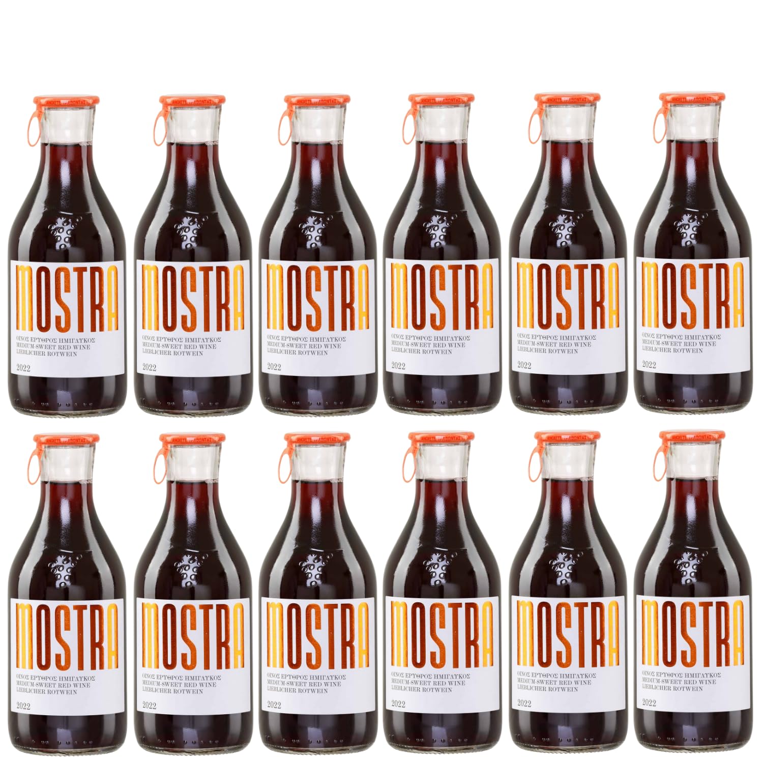 Mostra Imiglykos rot 12x 0,5l | Weingut Tsililis | Lieblicher Rotwein aus Griechenland | + 20ml Jassas Olivenöl