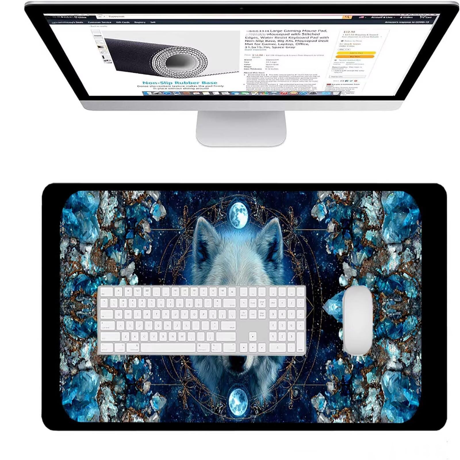 Podkładka pod mysz XXL 1200 x 600 x 3 mm, czarna podkładka pod mysz do gier zwierzę ochraniacz na biurko ze zszytymi krawędziami, podkładka pod mysz do gier poprawia dokładność i szybkość dla graczy