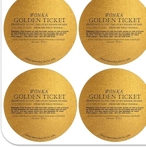 Miniatura 10 de Willy Wonka and The Chocolate Factory - Calendario de boletos dorados para álbumes de recortes, calcomanías para manualidades