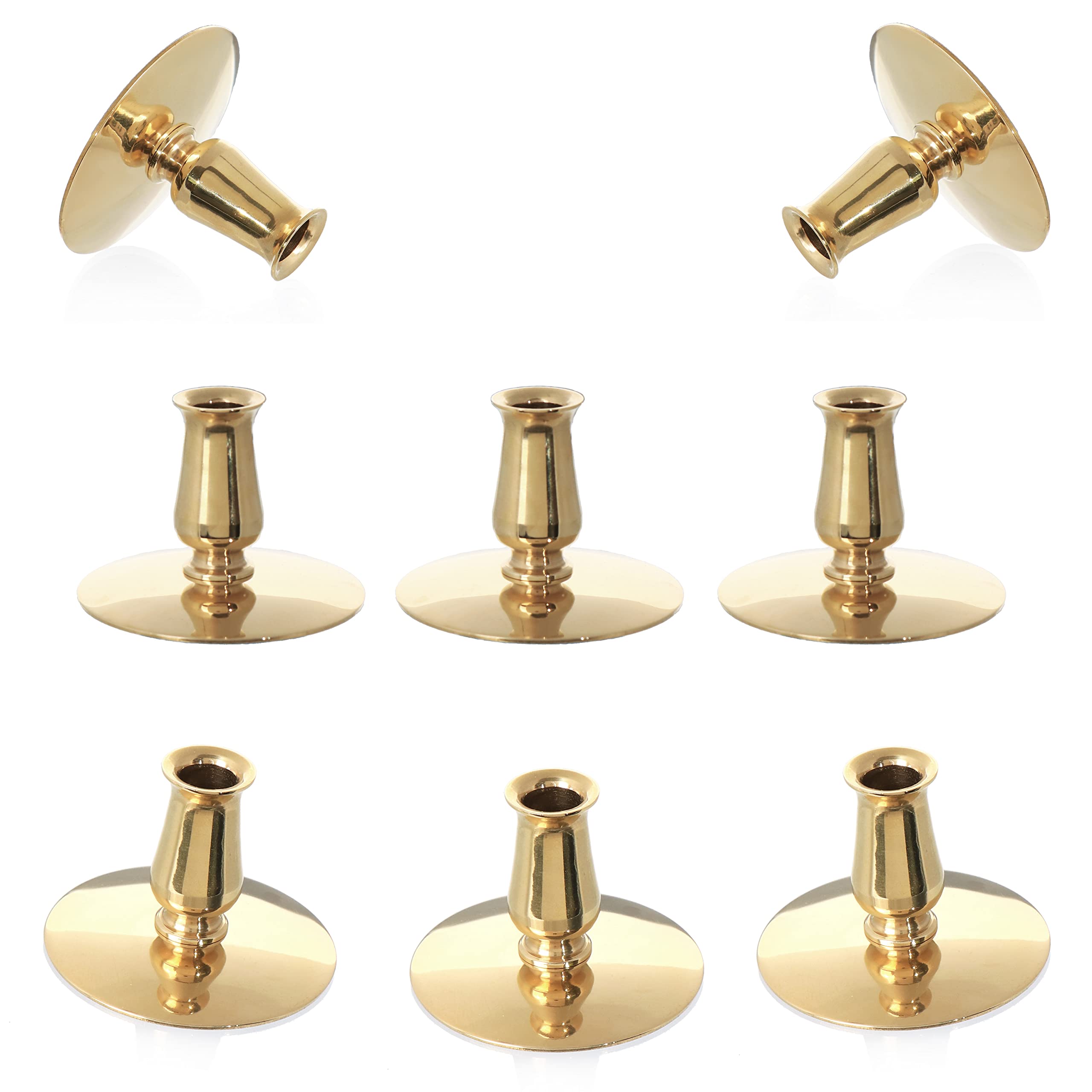 NKlaus 8X Portacandele in ottone Portacandele d'oro Candele d'altare sottili fino a Ø0,9cm Matrimonio 6730