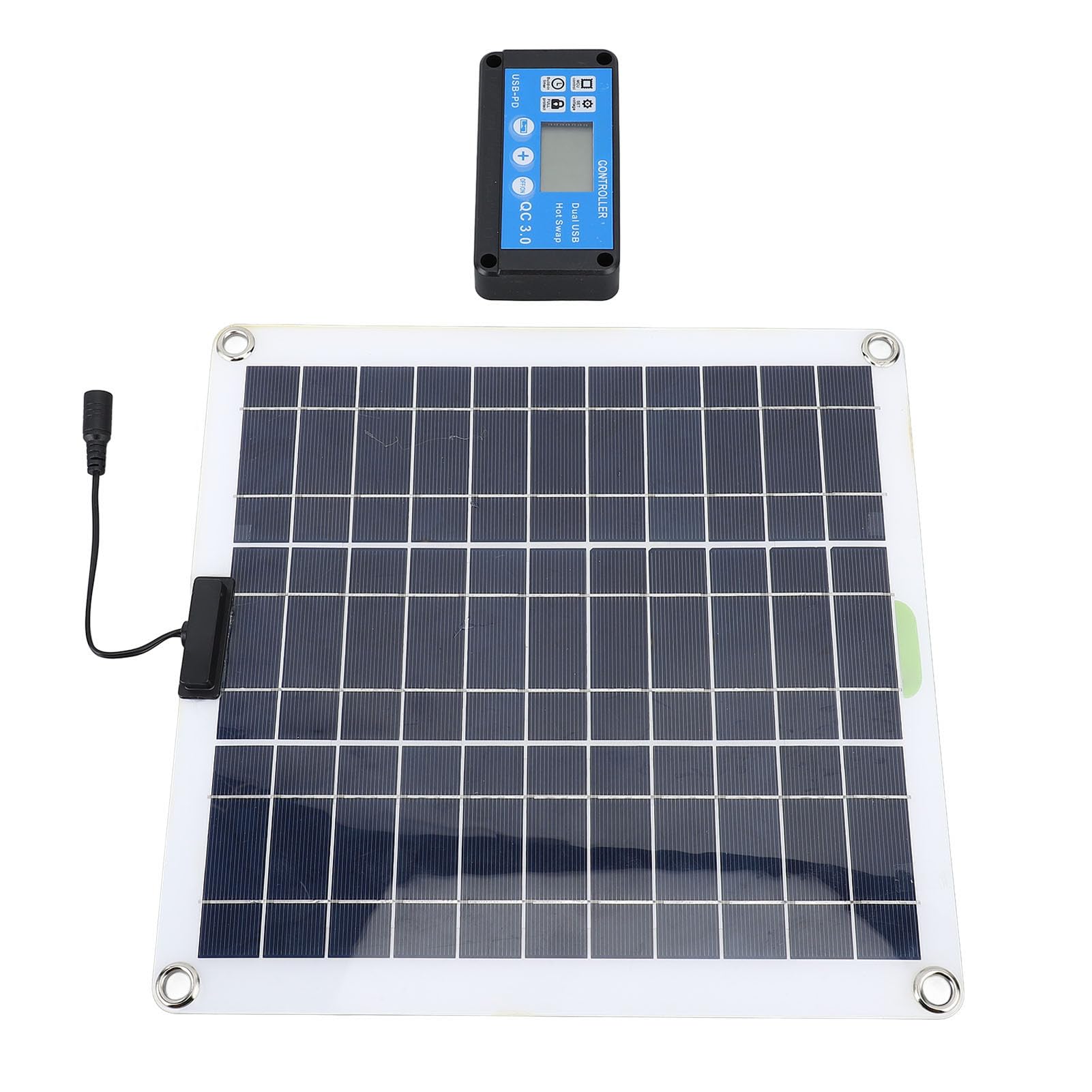 Kit caricabatterie da pannello solare da 200 W Pannello solare in silicio monocristallino ad alta efficienza con caricabatterie OBD Controller blu Cavo 10 in 1 Clip per batteria