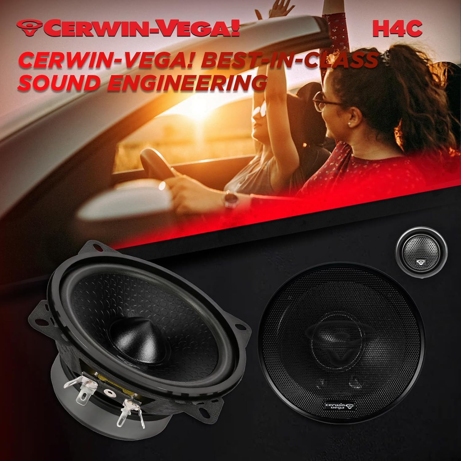 Cerwin Vega HED 2025 Edition 4” 2-Way Component Full Range Speaker System - H4C