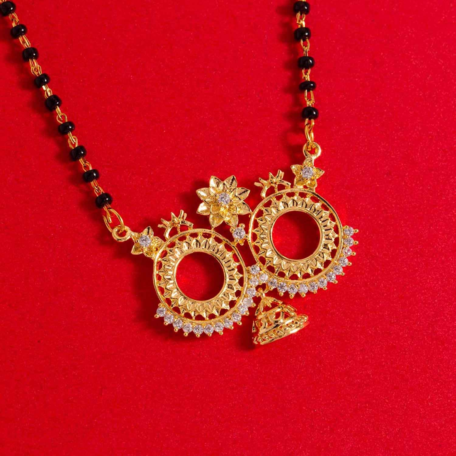 Mayur Floral Inspired Motifs Mangalsutra, Elegant Design