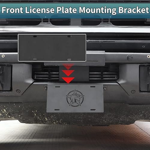 Miniatura 3 de Marco de matrícula frontal de aleación de aluminio compatible con Ford Bronco 2021 2022 2023 24 puertas de 24 puertas, soporte de montaje para