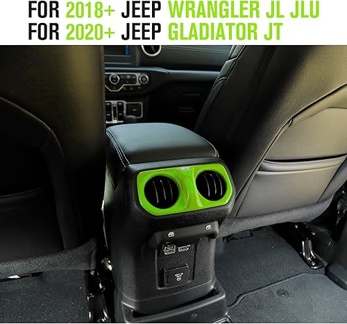 Vista 42 de Cubierta de ventilación trasera de aire acondicionado, accesorios interiores de fibra de carbono para Jeep Wrangler JL Gladiator JT Sahara