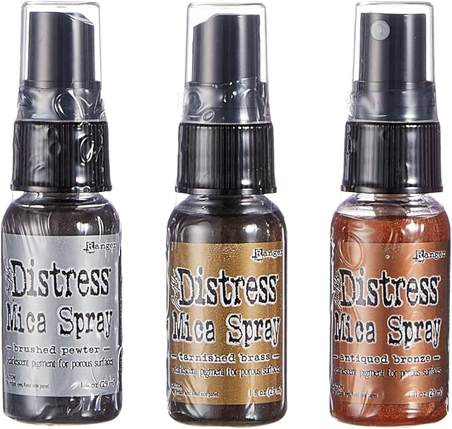 Tim Holtz RGRRMTK.47964 Ranger Distress Mica Sprays 1oz-,, Copper, Pewter, Bronze