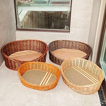 Amazon | [YYBO] ペットベッド 洗える 手編み カゴ バスケット