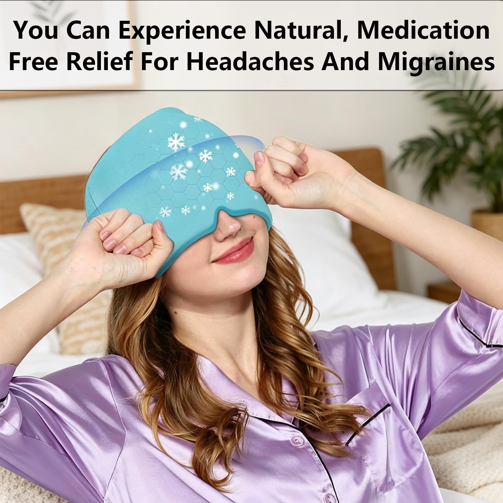 Migraine Relief Cap For Women, Migraine Cap, Migraine Relief Cap, Lightweight Cooling Eye Mask For Eye Fatigue Relief, Wearable Cold Compress For Eyes And Headache Relief Cap For Adults — Amazon image 5