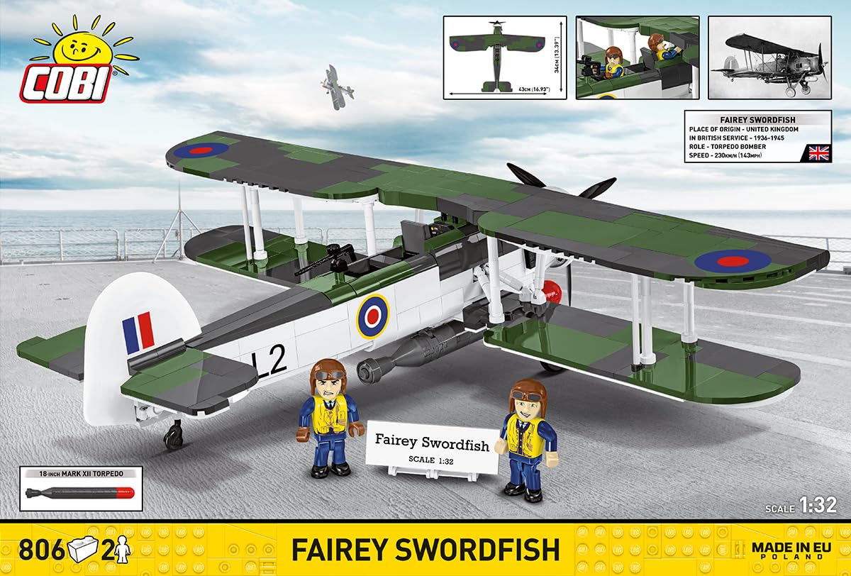 FAIREY Swordfish Scale 1:32 809 pcs/2 fig Box: 45,0 x 6,0 x 30,5 cm