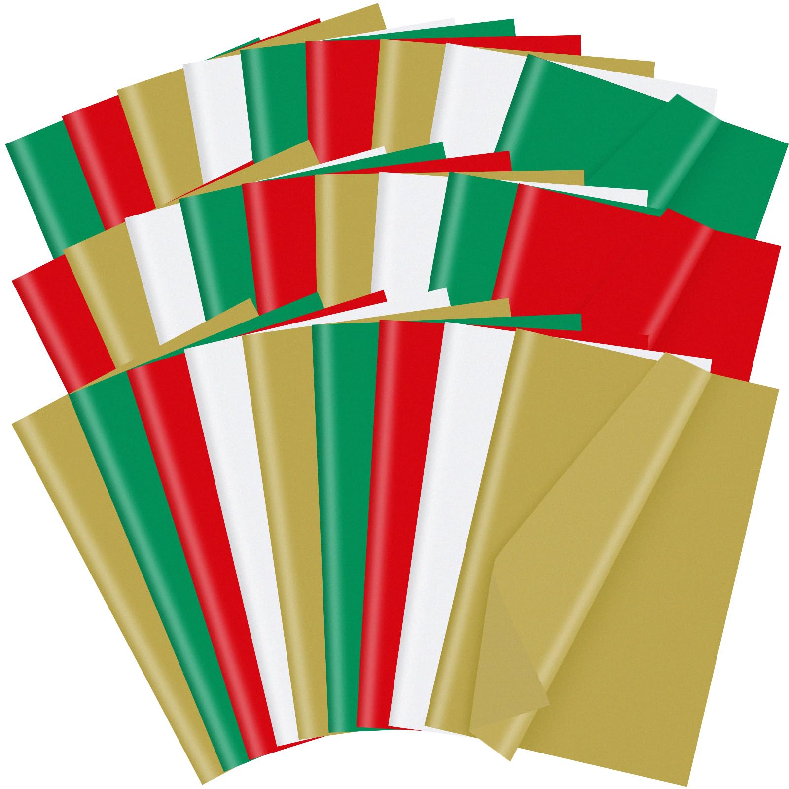 Qilery 600 arkuszy bibuły do pakowania na Boże Narodzenie, luzem, 20 x 20 sztuk, do torebek na prezenty, opakowania, wieczór panieński, ślub, przyjęcie urodzinowe, sztuka, rękodzieło, złoto, biały