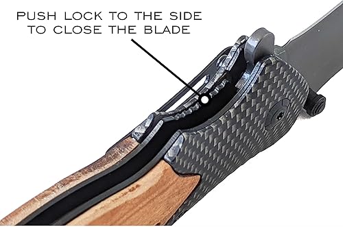 Miniatura 9 de Personalized Engraved Pocket Knife With 3.50 Inch Black Blade With Gift Box