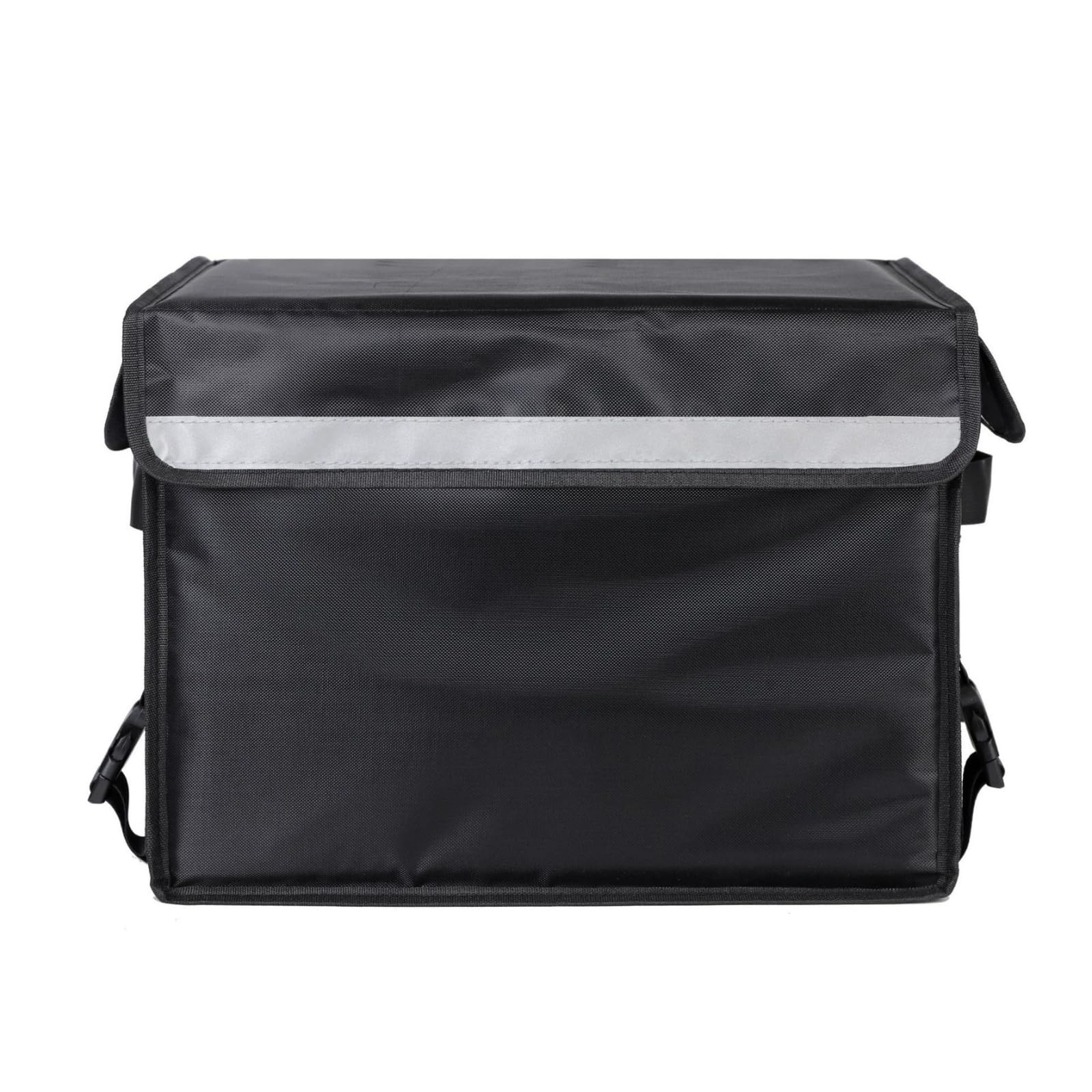 Caja Entrega Alimentos Rígida Mochila con Correas Reforzadas Reflectante Bolsa Térmica para Entregas en el Hogar, Transporte en Motocicleta, Negro, 45 Litros