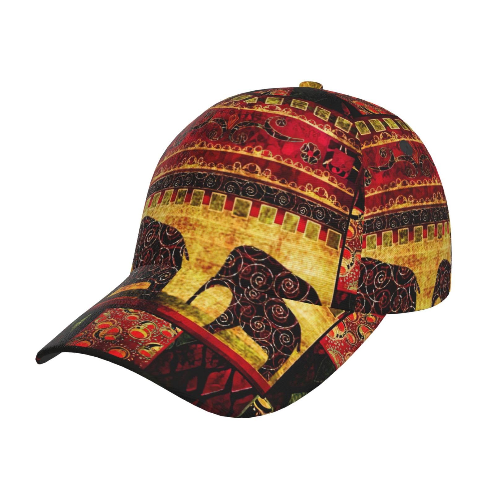 Chapeau de sport patchwork éléphant africain en taille unique mixte ajustable - 8