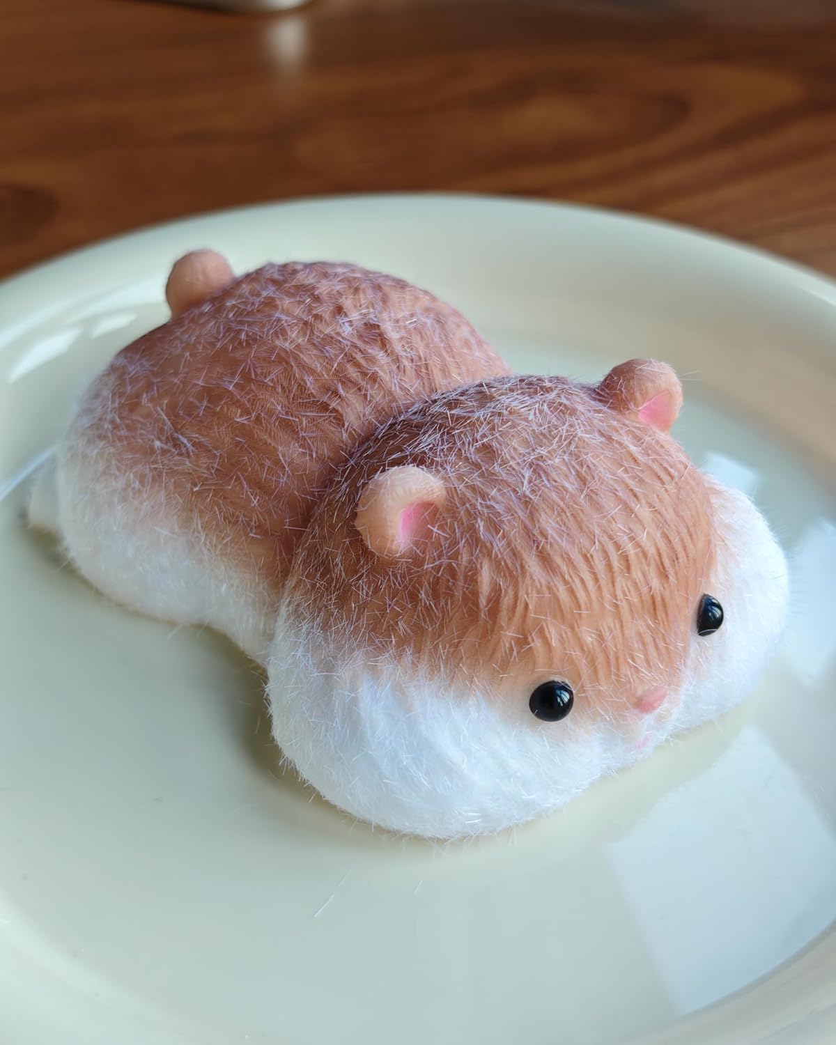 Handmade Lying Hamster Taba Squishy Toy - Cute Realistic Silicone Animal Fidget Sensory Toy, Ultra-Soft Stress Relief Squeeze Toy for Relaxation Gift (Brown-Prime)
