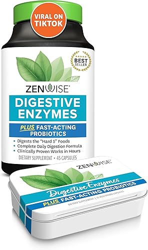 Zenwise Health Enzimas digestivas - Enzimas probióticas múltiples con probióticos y prebióticos para la salud digestiva y alivio de la hinchazón