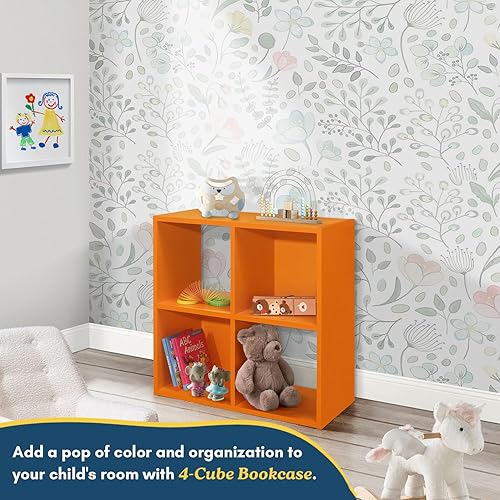 Miniatura 41 de Kings Brand Furniture - Katelyn - Estantería abierta de 4 cubos, organizador de almacenamiento de juguetes para niños (verde)