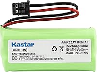 Vista 2 de Kastar Paquete de 2 baterías recargables AAAX2 2.4V MSM 1000mAh Ni-MH para Uniden BT-1008 BT-1016 BT1008S DECT20602 DECT 2080 DECT 2060-2 DWX-207