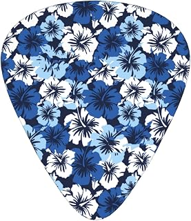 Hibiscus Hawaiian Floral Guitar Paddle Set, Consisting Of 4 0.46mm, 4 0.96mm, 4 0.71mm Paddles And A Storage Box