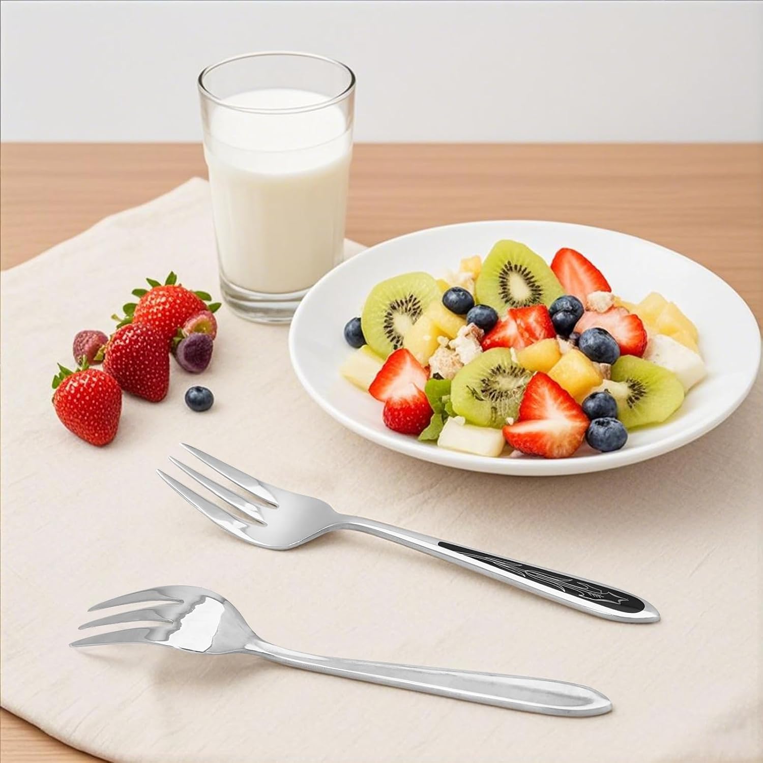 5.4-Inch Mini Dessert Forks 10 Pack 18/0 Stainless Steel Appetizer Forks For Fruit Cocktail Salad Cake Tasting For Party Home Restaurant