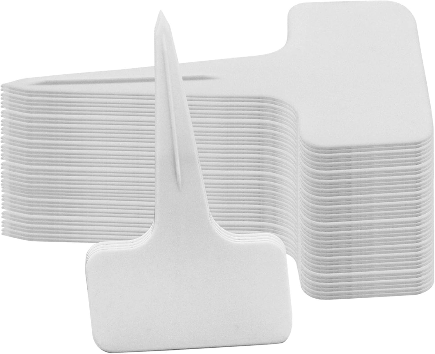 Glory Island 120 Pcs Plant Labels T-Type Tags, Plastic Garden Labels Nursery Tags, 6 x 10 cm (White)