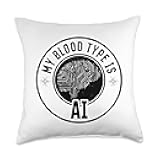My Blood Type is Ai Throw Pillow