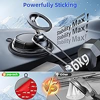 Vista 3 de pop-tech Disco de montaje adhesivo para salpicadero: disco de montaje de almohadilla de tablero de 3.740 in para ventosa y soporte de teléfono al