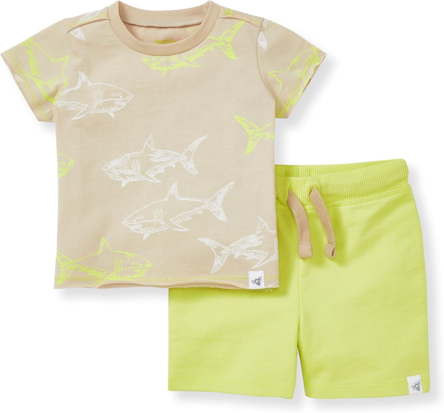 Burt's Bees Baby Boys Shirt and Pant Set, Top & Shorts Outfit Bundle, 100% Organic Cotton