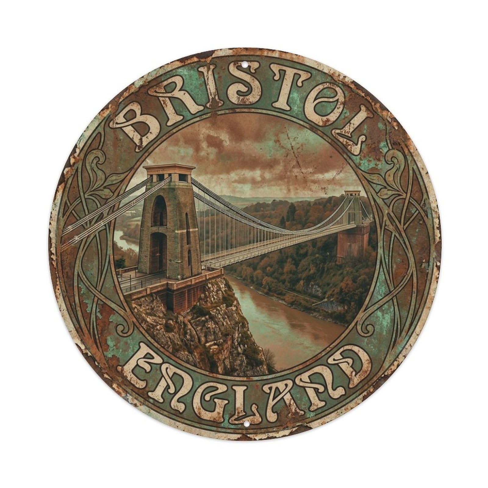 Galvaxio Style Vintage Travel England Bristol Metal Tin Sign